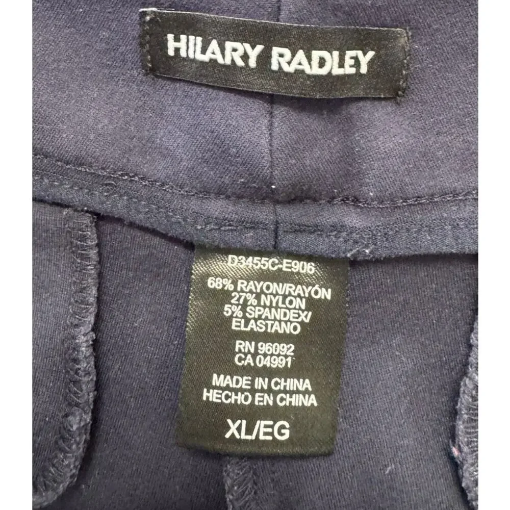 Hilary Radley Navy Blue Womens Pull On Ponte Pants XL Rayon Nylon Spandex